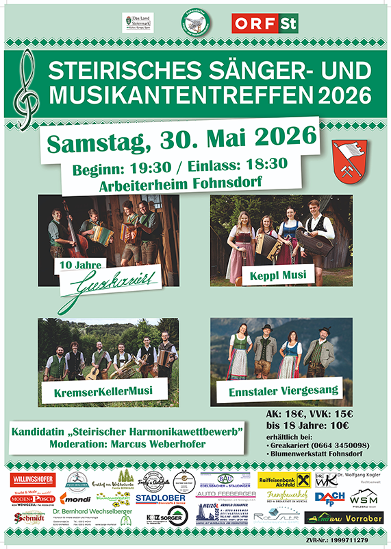 Plakat Fohnsdorf 2026 SUMT St. Martin Plakat 2026