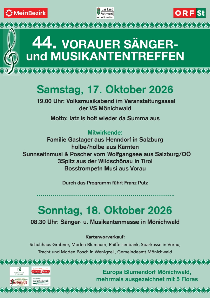 15 SUMT Plakat 2026 Vorau SUMT St. Martin Plakat 2026